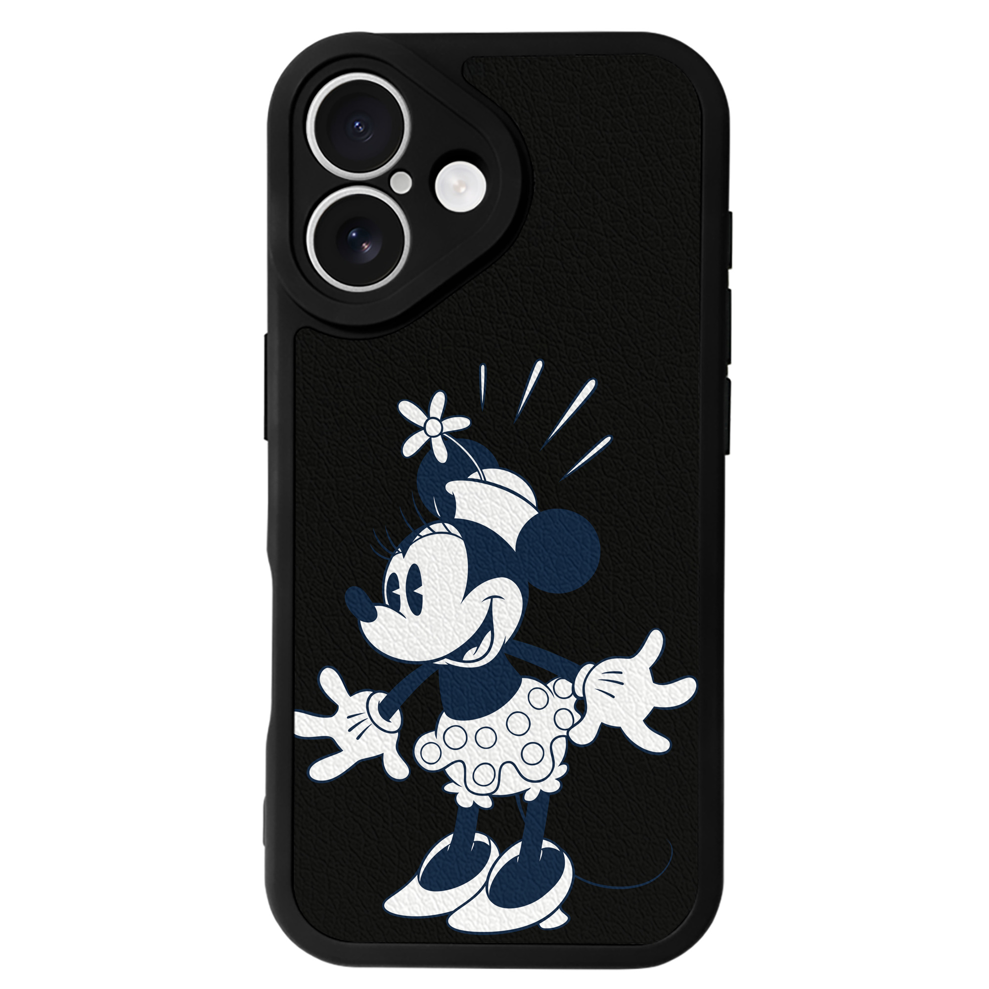 （画像用） ミッキーマウス Mickey Mouse 【iPhone 16シリーズ対応】シリコンスマホケース（レザー調） 材質：シリコン